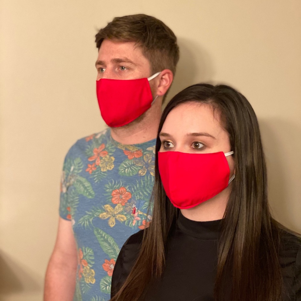 Red Reusable, washable, comfortable face mask